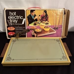 Vintage Hot Electric Tray by Cornwall 70s Avocado Green